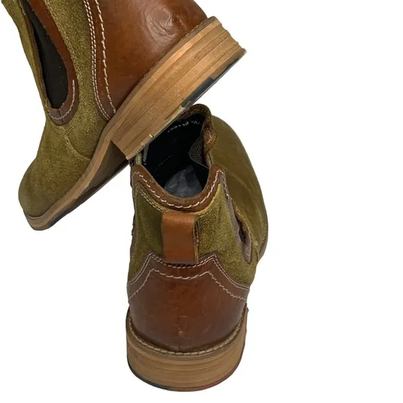 Men’s Suede &amp; Brown Tan Leather Chukka Ankle Boots Side Zipper Comfort Insoles