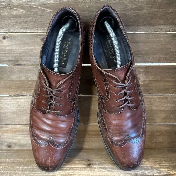 Mens To Boot New York Brown Leather Dressy Wingtip‎ Oxfords Shoes Size 11 D GUC