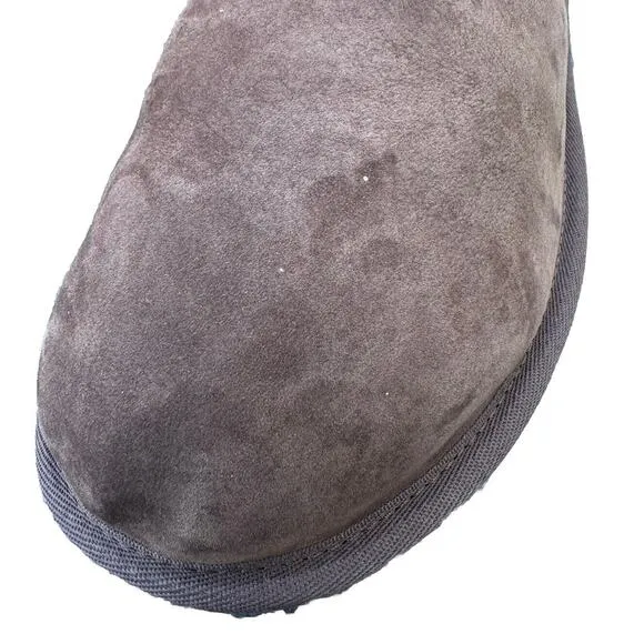 MENS US 14 UGG CLASSIC SLIP-ON SLIPPERS BURNT CEDAR BROWN SUEDE WOOL SLIDE