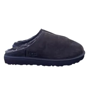 MENS US 14 UGG CLASSIC SLIP-ON SLIPPERS BURNT CEDAR BROWN SUEDE WOOL SLIDE