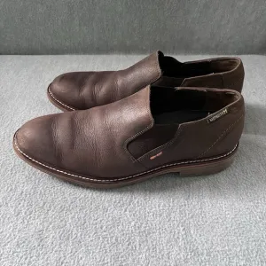 MEPHISTO Men's SIZE 9 Brown Leather Slip Ons Loafers Dress Shoes Shock Absorber