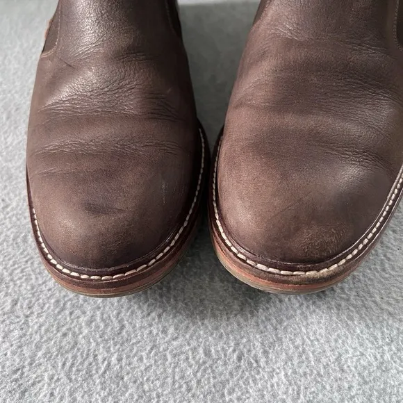 MEPHISTO Men's SIZE 9 Brown Leather Slip Ons Loafers Dress Shoes Shock Absorber