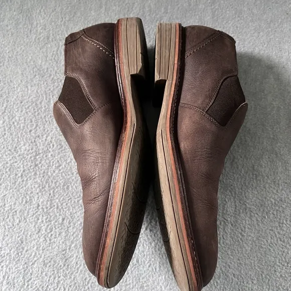 MEPHISTO Men's SIZE 9 Brown Leather Slip Ons Loafers Dress Shoes Shock Absorber