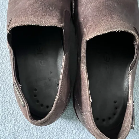 MEPHISTO Men's SIZE 9 Brown Leather Slip Ons Loafers Dress Shoes Shock Absorber