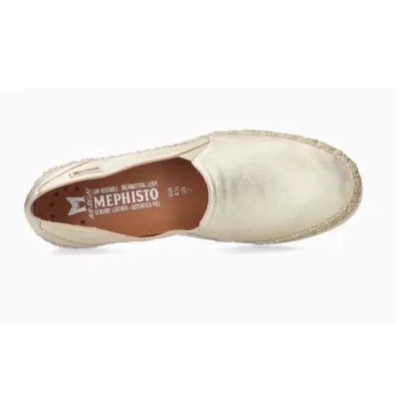 Mephisto Valina Gold Air Jet Nubuk Leather Gold Size 7.5 NWOB Women's