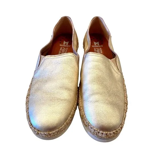 Mephisto Valina Gold Air Jet Nubuk Leather Gold Size 7.5 NWOB Women's