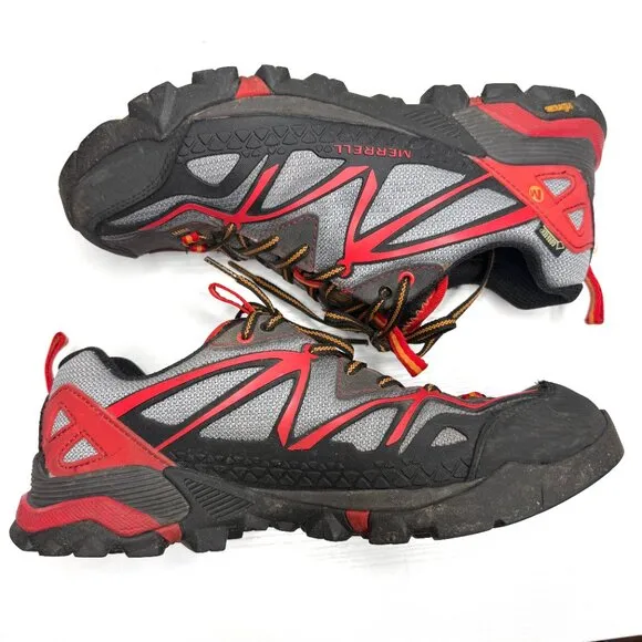 Merrell Capra Sport GTX Outdoor Hiking Performance Shoes Mens 10 Gray Red