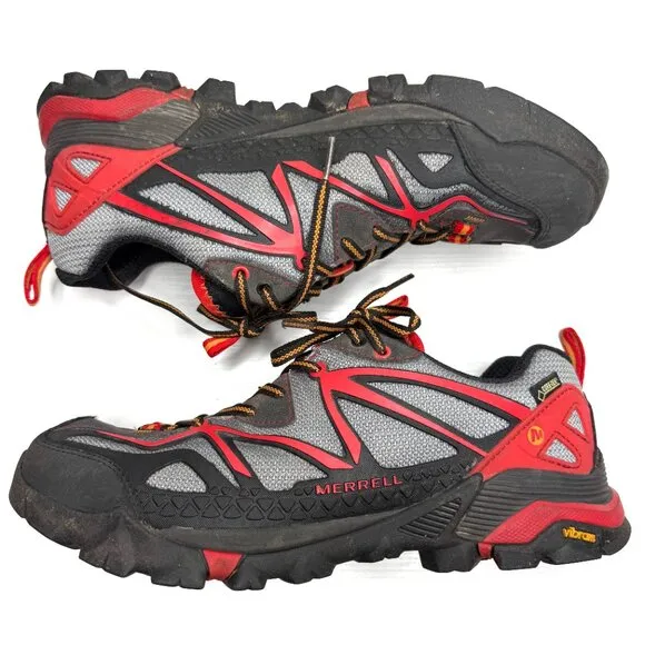 Merrell Capra Sport GTX Outdoor Hiking Performance Shoes Mens 10 Gray Red