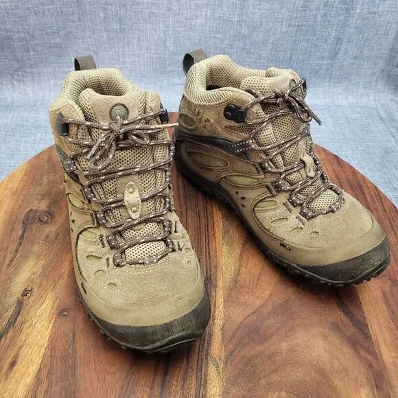 Merrell Chameleon Arc Mid Waterproof Canteen Trail Hiking Boots Taupe Womens 7.5