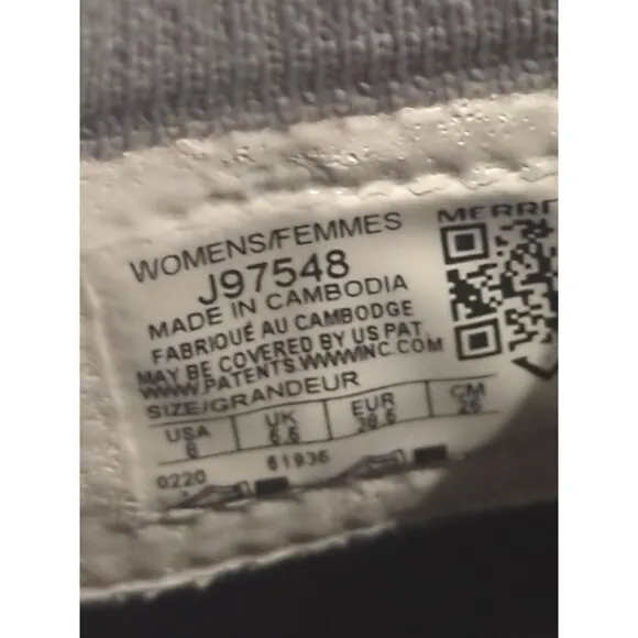 Merrell Gridway Shoes Sneakers Womens 8 Glacier Gray Knit J97548