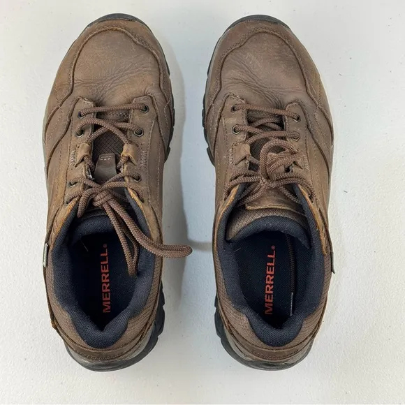 Merrell Men's Moab Adventure Moc Waterproof Brown Hiking Shoes Size 9.5 EUR 42.5