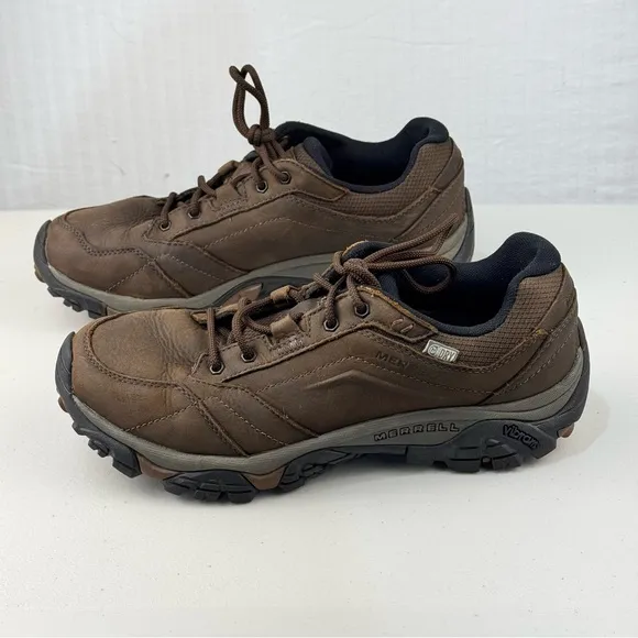 Merrell Men's Moab Adventure Moc Waterproof Brown Hiking Shoes Size 9.5 EUR 42.5