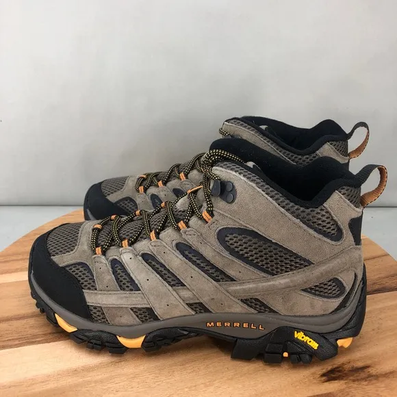 Merrell Moab 2 Vent Mid Hiking Boots Mens 9.5 Wide Trail Outdoors Brown Comfort