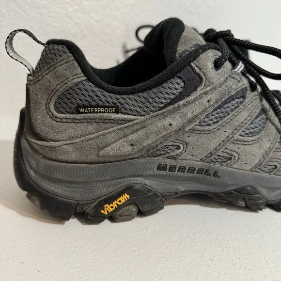 Merrell Moab 3 Shoes Men's US 8.5 Gray Black Vibram Outdoor Walking Hiking Trail