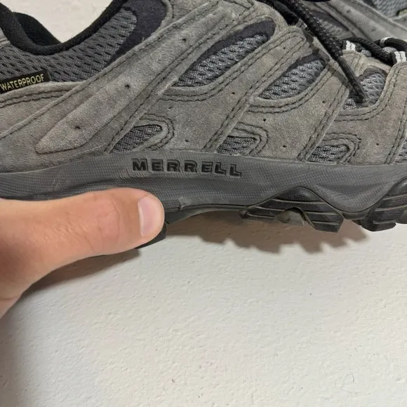 Merrell Moab 3 Shoes Men's US 8.5 Gray Black Vibram Outdoor Walking Hiking Trail