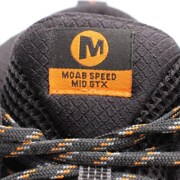 Merrell Moab Speed Mid GTX Waterproof Men's 9 Black Hiking Trail Boots Goretex