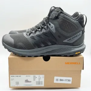 Merrell Nova 3 Mid Waterproof Hiking Boots Size 12 Mens Black New In Box