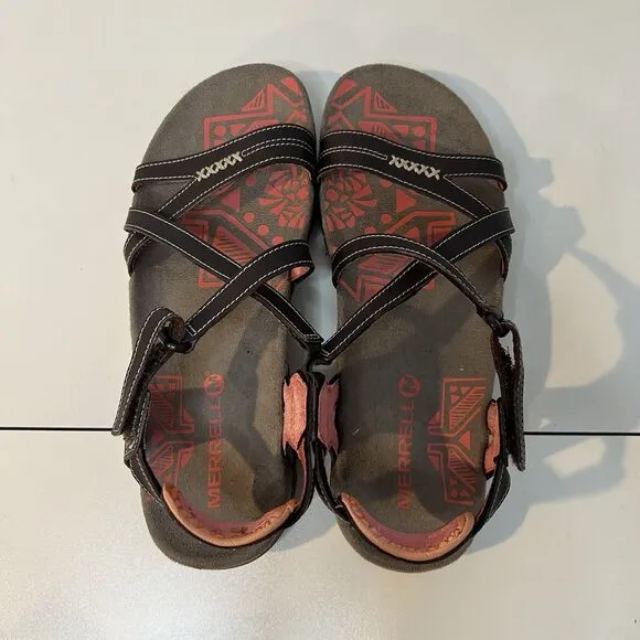 Merrell Sandals Womens 7 Sandspur Convertible Strappy Hiking Shoes Cocoa Coral