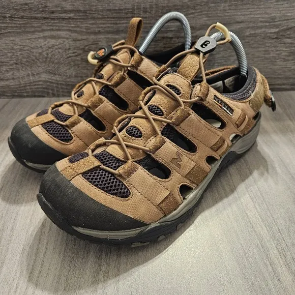 Merrell Shoes Mens Kangaroo Saugatuck Trail Straps Hiking Sandal Size 8 Vibram