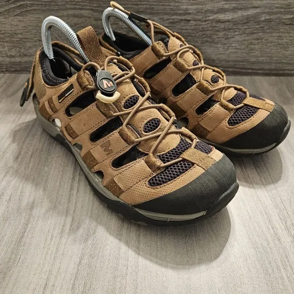 Merrell Shoes Mens Kangaroo Saugatuck Trail Straps Hiking Sandal Size 8 Vibram