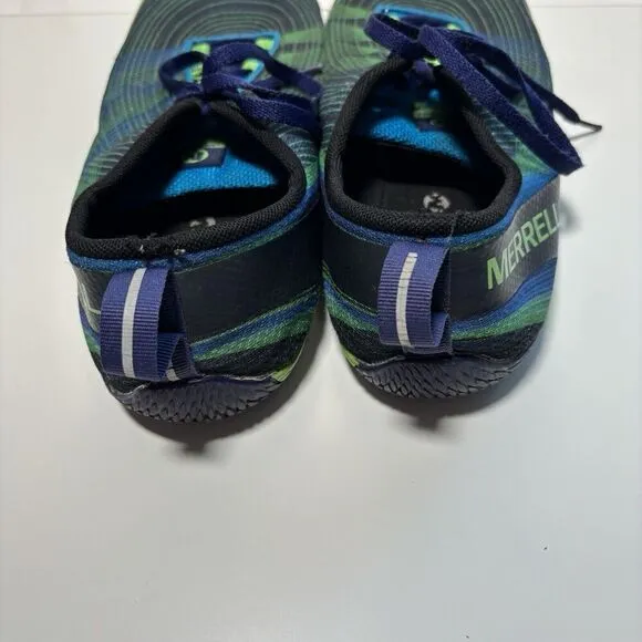 Merrell Vapor Glove 2 Mens 12 Barefoot Minimalist Trail Shoes Blue Green FLAWS