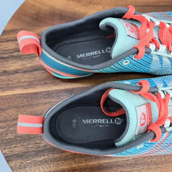 Merrell Vapor Glove 2 Shoes Women's 7 Blue Coral Barefoot Running Minimalist