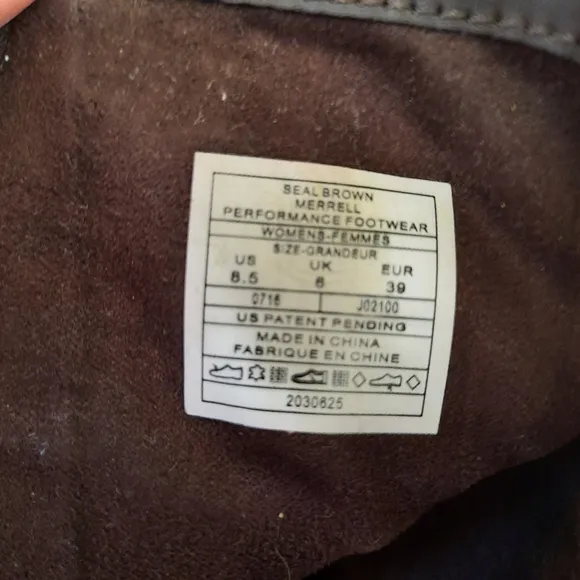 Merrell Waterproof Select Dry Brown Leather Mid-Ankle Boots J02100 Size 8.5