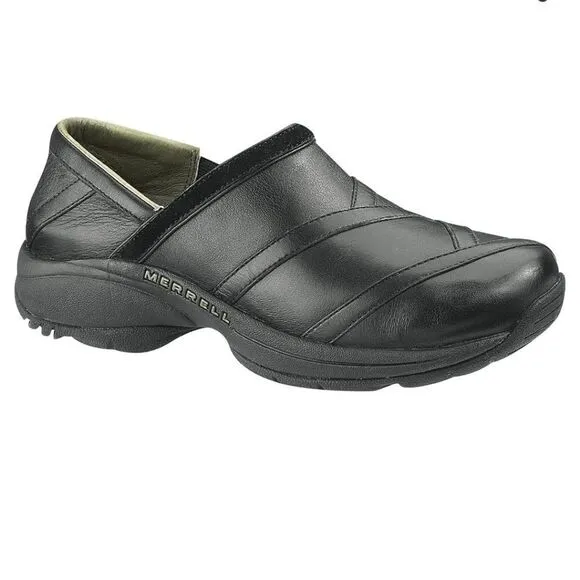 Merrell Primo Patch Black Comfort Clog Shoes sz 7