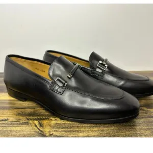 Mezlan Men’s Gabino Black Calfskin Designer Dress Shoes Sz 9 BROKEN RT BUCKLE