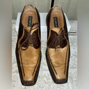 Mezlan Men’s Italian Petrella Oxford Two Toned Leather Luxury Shoes US 8