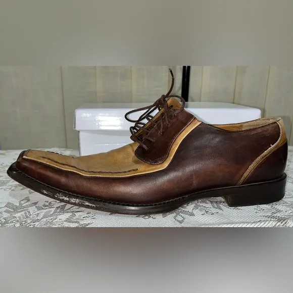 Mezlan Men’s Italian Petrella Oxford Two Toned Leather Luxury Shoes US 8