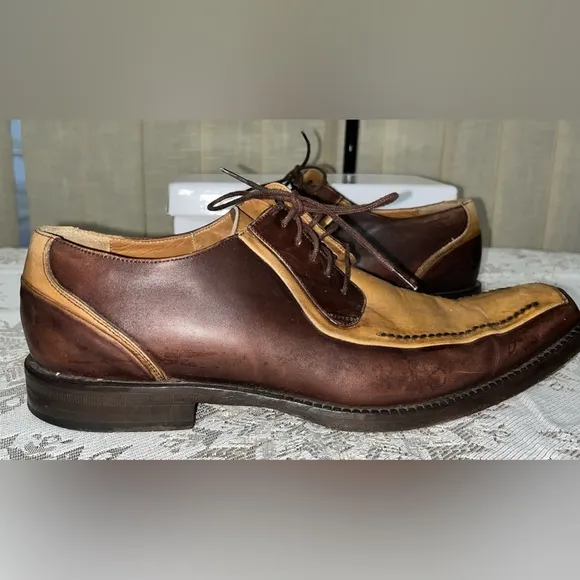 Mezlan Men’s Italian Petrella Oxford Two Toned Leather Luxury Shoes US 8