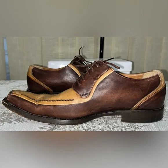 Mezlan Men’s Italian Petrella Oxford Two Toned Leather Luxury Shoes US 8