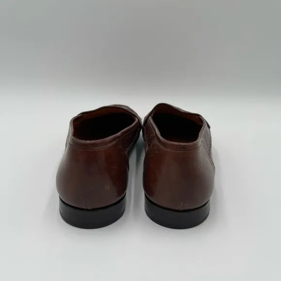 Mezlan Sebastian Mens Size 8.5 Brown Leather Genuine Lizard Loafer Shoes Italian