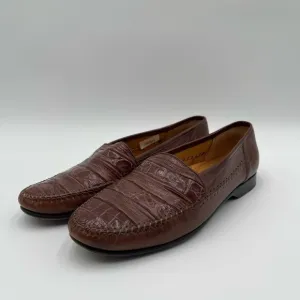 Mezlan Sebastian Mens Size 8.5 Brown Leather Genuine Lizard Loafer Shoes Italian
