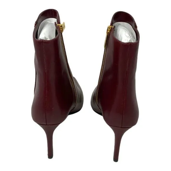 Michael Kors Alina Stiletto 80mm Ankle Boots Burgundy Size 9.5 NWT $255 MSRP