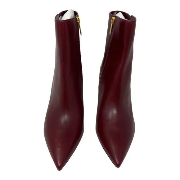 Michael Kors Alina Stiletto 80mm Ankle Boots Burgundy Size 9.5 NWT $255 MSRP