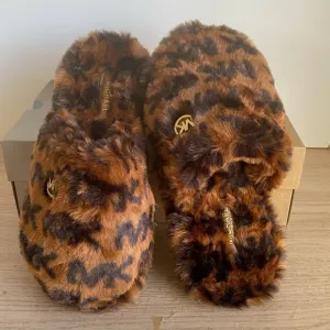 Michael Kors Leopard Faux Fur Women Slippers - SZ 10
