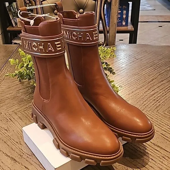 Michael Kors size 7 chelsea cognac brown boots New no box