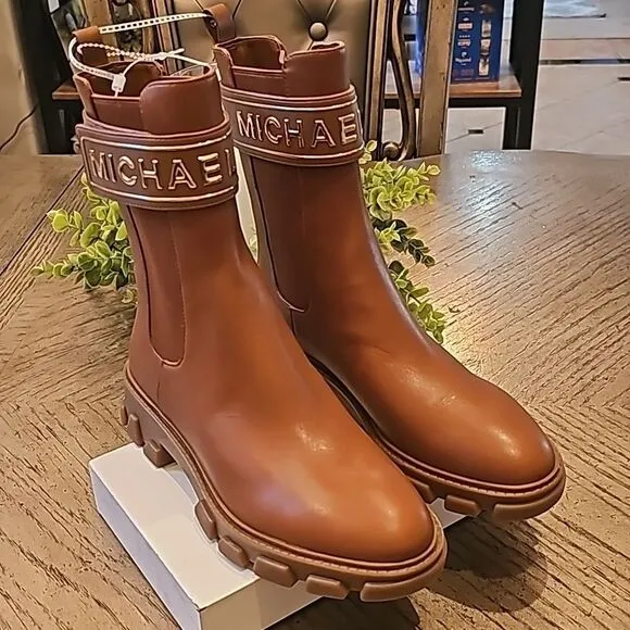 Michael Kors size 7 chelsea cognac brown boots New no box