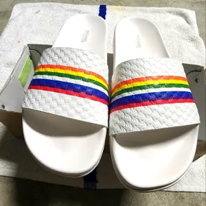 MICHAEL Michael Kors Women's White Gilmore Slides Pool Shoes slippers sandals
