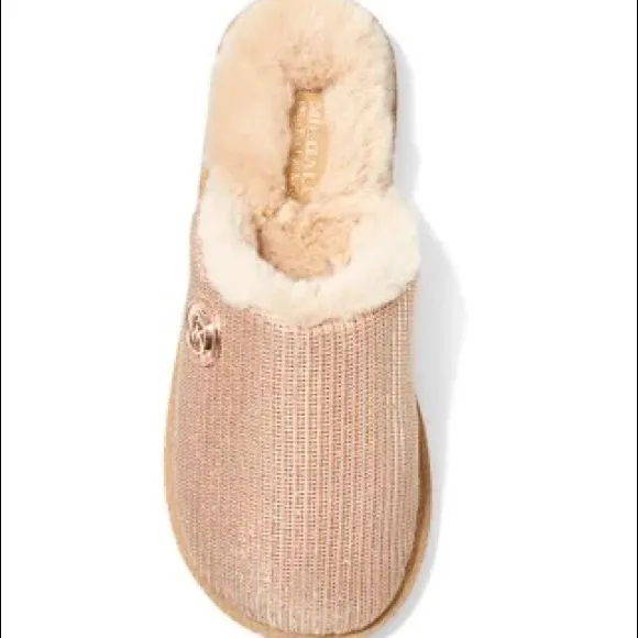 Micheal Kors Janis faux fur lined slipper dark copper NEW size 10