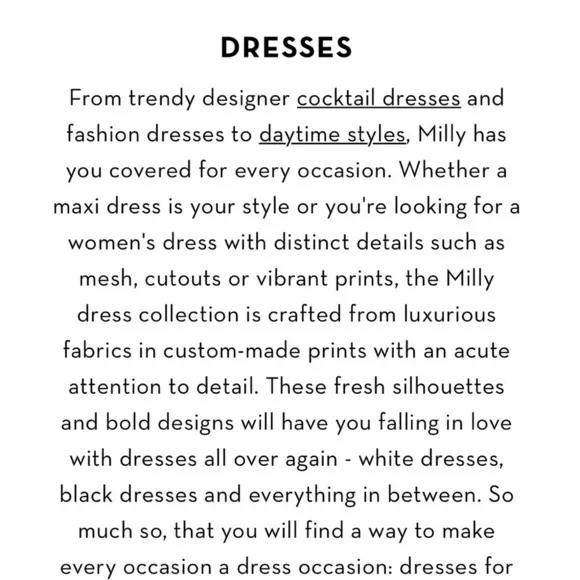 Milly Luxury Dinner/Cocktail Dress Ladies Size Small NWT