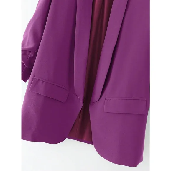 minimalist business casual Shawl Collar Tailored Blazer jacket blush pink pastel