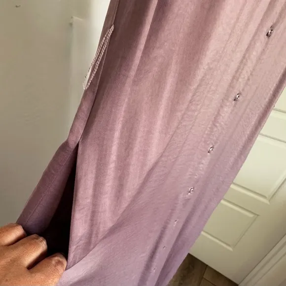 Minimalist Coastal Elegant CHICO'S Mauve Button Down Flowy Shirt Dress Size 2 XL