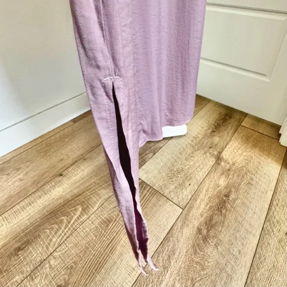 Minimalist Coastal Elegant CHICO'S Mauve Button Down Flowy Shirt Dress Size 2 XL