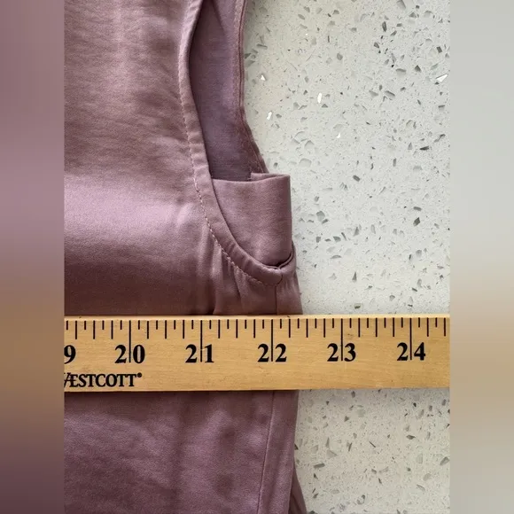 Minimalist Coastal Elegant CHICO'S Mauve Button Down Flowy Shirt Dress Size 2 XL