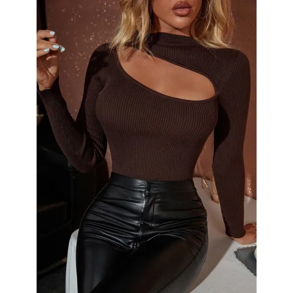 Minimalist glam Cut Out Sweater