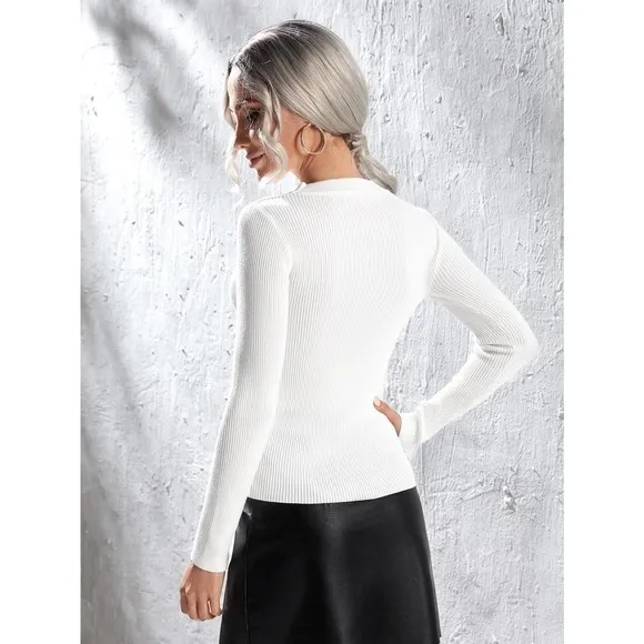Minimalist glam Cut Out Sweater