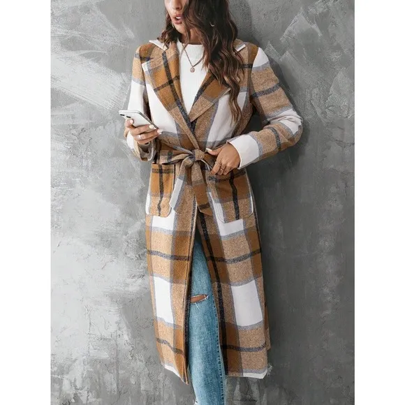 minimalist preppy Lapel Neck Belted Overcoat peacoat pea coat